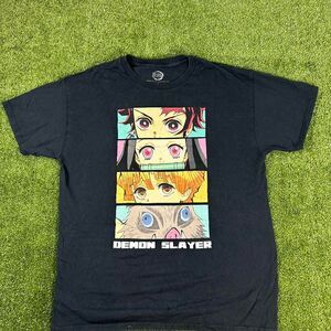 Demon-slayer Men's Black and Navy T-shirt